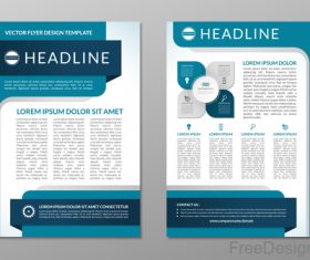 Blue styles company brochure template vectors 01