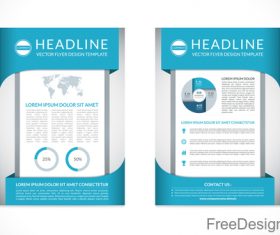 Blue styles company brochure template vectors 03
