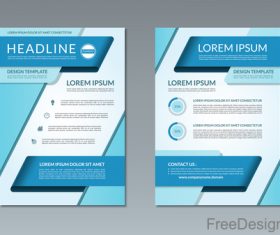 Blue styles company brochure template vectors 04