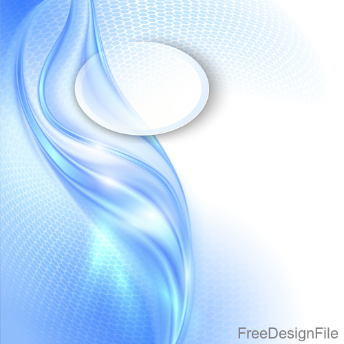 Blue wave with honeycomb background vector 02