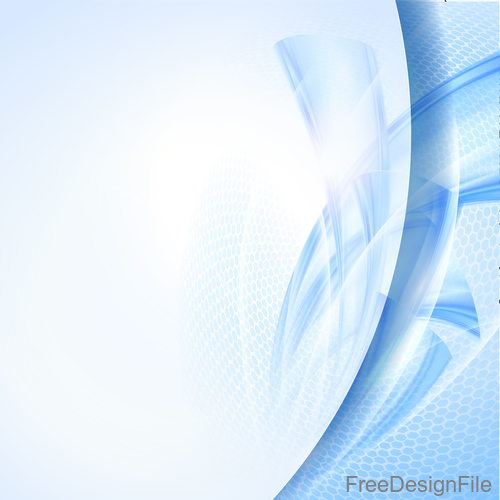 Blue wave with honeycomb background vector 10