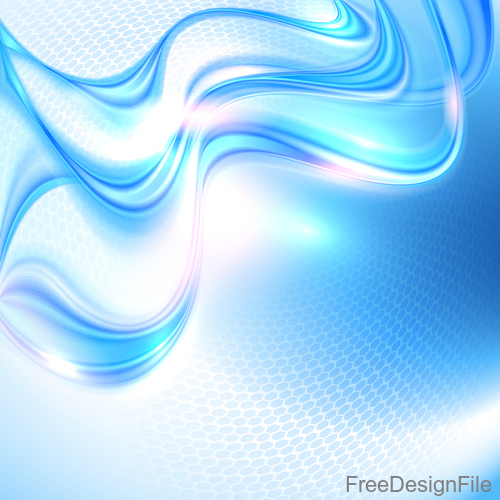 Blue wave with honeycomb background vector 14