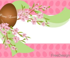 Brown easter egg with flower vectors