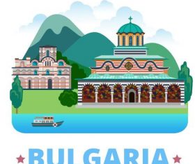 Bulgaria travel elements design vector