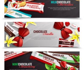 Candy packaging realistic banners vector
