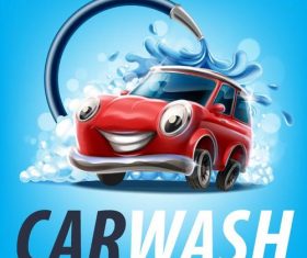 Car wash cartoon design vector
