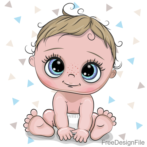 Cartoon cute baby card vectors 01 free download