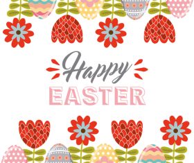 Cartoon flower with easter design vector