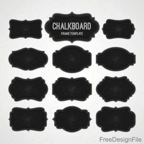 Chalk board frame template vector