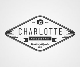 Charlotte photography Label design vector 01