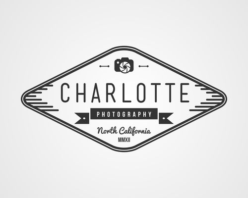 Charlotte photography Label design vector 01