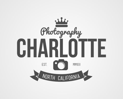Charlotte photography Label design vector 02