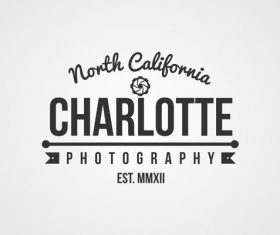Charlotte photography Label design vector 03