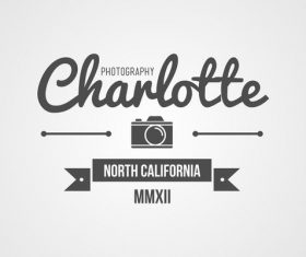 Charlotte photography Label design vector 04