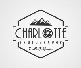 Charlotte photography Label design vector 05