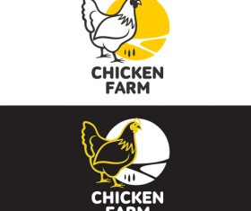 Chicken farm logos design vector