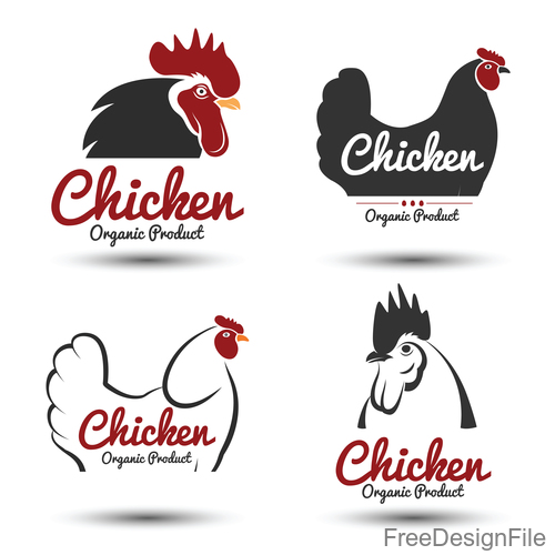 Chicken logos vectors set