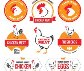 Chicken meat labels with badge vector