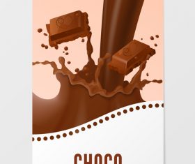 Chocolate milk vertical banner vector
