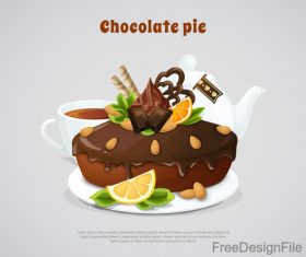 Chocolate pancakes design vector