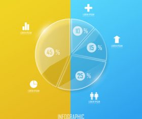 Circle glass infographic template vector