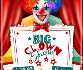 Clown circus poster vector