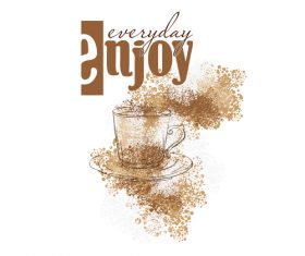 Coffee Stain background design vector 01