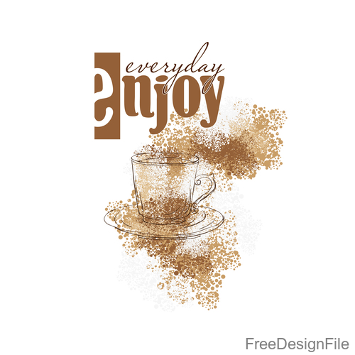 Coffee Stain background design vector 01