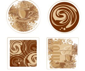 Coffee badge with illustration vectors 01