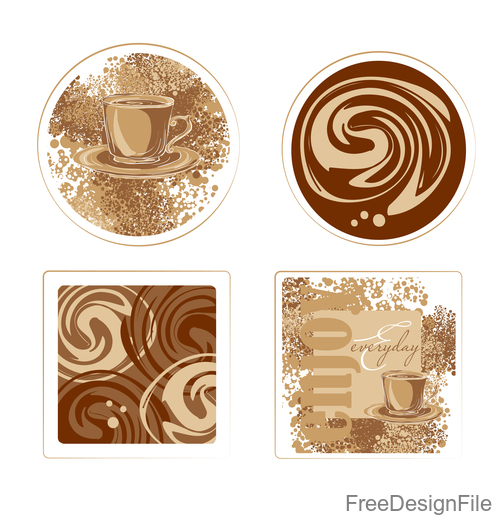 Coffee badge with illustration vectors 01
