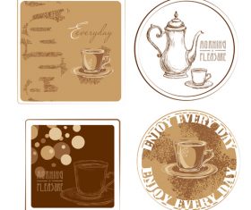 Coffee badge with illustration vectors 02