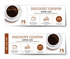 Coffee cake discount coupon vector 01