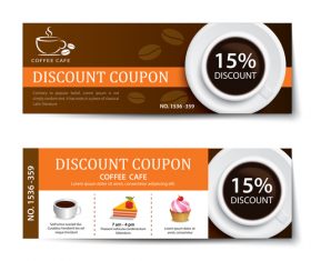 Coffee cake discount coupon vector 02