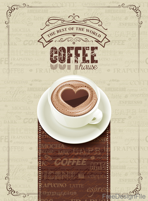 Coffee house poster vintage vector
