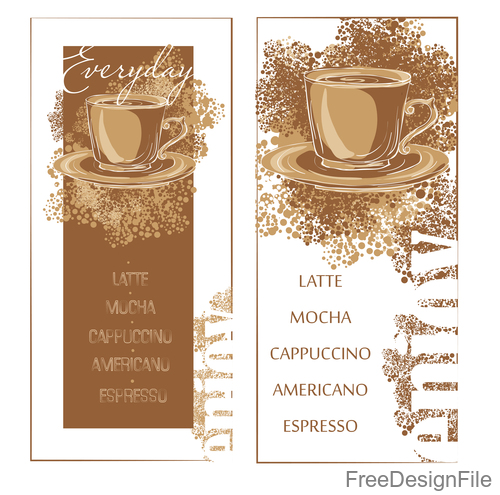 Coffee menu banners vector template