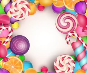 Colored candies frame vectors 01