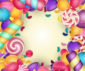 Colored candies frame vectors 02