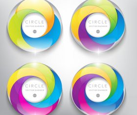 Colored glass with circle banners vector