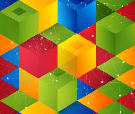 Colorful 3D shape abstract background 01