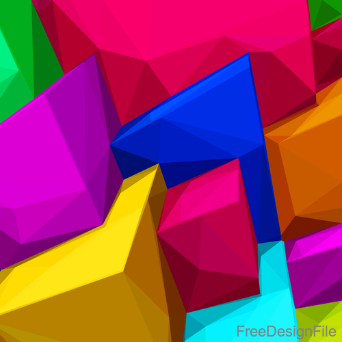 Colorful 3d tris group vector background 01