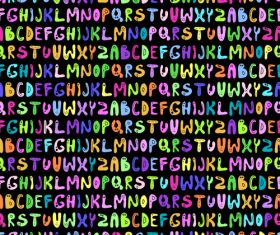 Colorful alphabet seamless pattern vector 01