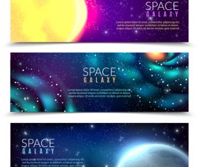 Constellations space galagy banners vector