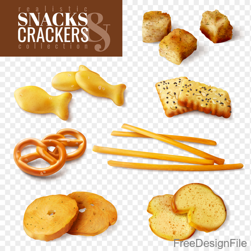 Crackers snacks creative design vector