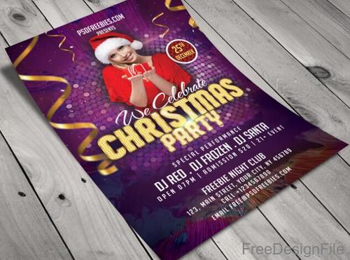 Creative Christmas Night Party Flyer PSD Template