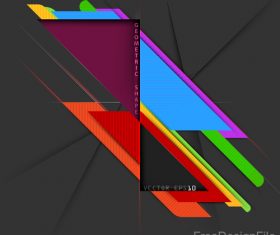 Curve colors shape with black background vector 02