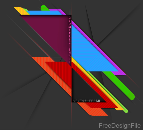 Curve colors shape with black background vector 02