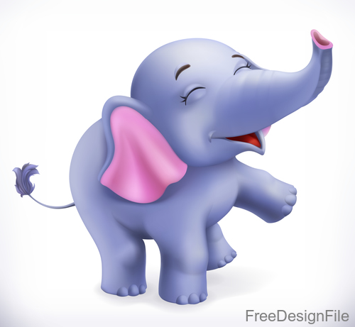 Cute baby elephant cartoon vector free download
