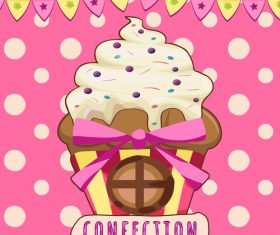 Cute cake background design vector