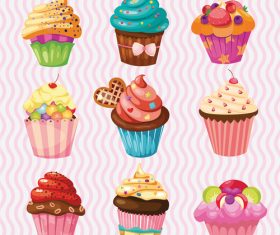 Cute cupcake vector design 01