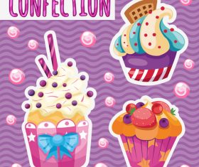 Cute cupcake vector design 02